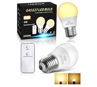 TobeBright Ampoule E27 avec Telecommande 4W 350LM - Mode Veilleuse 0.4W 35LM, Ampoules LED E27 Blanc Chaud 3000K, G45 Balles de Golf
