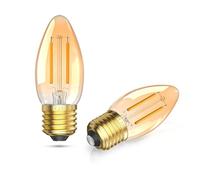 TobeBright Ampoule LED 2.5W E27 Retro Vintage, Veilleuse LED Filament E27 Edison Ambre Blanc Chaud 2700K Non-Dimmable C35 Bougie Forme Économie D'énergie, pour Veilleuse Chandelier, Lot de 2