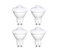 TobeBright Ampoule LED avec Détecteur de Mouvement, GU10 PIR Ampoule de Capteur de Lumière 5W, Blanc Froid 6000K, Auto on/off LED Lampe de Sécurité pour Escalier, Garage, Couloir(lot de 4)