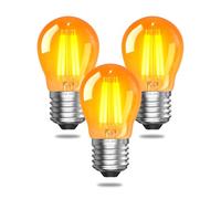 TobeBright Ampoule LED E27 Blanc Chaud,Ampoule E27 Vintage G45,2200K,200LM,2,5W(Équivalent 20-25W),Ambre Ampoule LED Couleur pour Lampes,Non Dimmable,Lot de 3