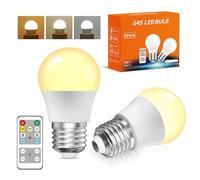 TobeBright Ampoule LED E27 G45 avec Telecommande, 5W Dimmable Blanc Chaud Blanc Neutrel Blanc Froid 3 Températures de Couleur Globe LED avec Fonction Minuterie, pour Chambre, Veilleuse (Lot de 2)