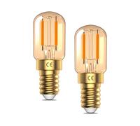 TobeBright Dimmable 2W Ampoules E14 LED Ultra Chaud 2200K Ampoule Veilleuse E14 T22 SES, Verre Ambre Vintage, Design Filamentaire, AC220-240V, 2-Pack