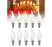 TobeBright E10 LED Bougie Ampoule 1W, AC 8-55V Bougie Arc Pont Ampoule de Remplacement, Dimmable Blanc Chaud 2200K, E10 Cône Bougie Aampoule de Noël pour Bâton de Bougie Pointue, 10x