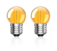 TobeBright E27 Ampoules de Nuit, 2W Ampoule LED Vintage Chaud Blanc 2000K Edison Vis Base, Lampe Ambre G40, Lampes de Boule de Golf Blu-Ray Gratuit non Dimmable AC220-240V (2-Pack)