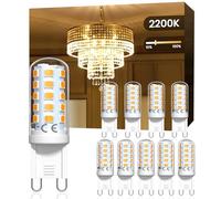 TobeBright G9 Ampoules LED 4W, Blanc Chaud 2200K Dimmable, Ampoule à Capsule 230V, Remplace 30W-40W, Soins des Yeux, Économe en Énergie pour Lustre en Cristal, Lampe de bureau, Lampadaires (Lot de 10)