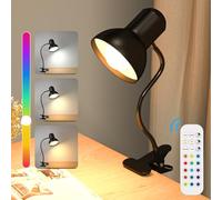 TobeBright Lampe de Lecture au Lit Rechargeable à Pince,Sans Fil Lampe de Bureau LED avec 15 Températures de Couleur,Variateur 10 niveaux de luminosité,LED Lampe de Bureau Clip on pour Enfants