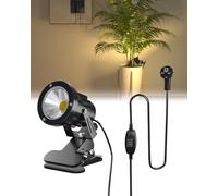 TobeBright Lampe Spot à Pince avec Interrupteur On/Off IP65 Résistante à l'Eau Lampe Clip Spot Intérieur et Extérieur pour Plantes 7W LED Clip-on Spotlight avec Prise, Blanc Chaud 3000K, Câble 1,78m