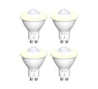 TobeBright LED Intelligent Ampoule de Lumière de Mouvement, GU10 PIR Ampoule de Capteur de Lumière 5W, Blanc Chaud 3000K, Auto on/off LED Lampe de Sécurité pour Escalier, Garage, Couloir(lot de 4)