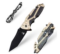 TobeedFnuuy Couteaux Pliants, 3-in-1 Multiuso Coltello da Caccia, Coltello Tascabile Portatile e Clip, Coltello Pieghevole da Esterno, Maniglia Antiscivolo Lama 440 Cadeau Raffiné