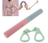 Tobefore 2pcs Flex Therapy Bar Strengthener, Tennis Elbow Physical Therapy Bar for Tendonitis/Wrist/Forearms Pain Relief with Pull Strap, Silica Gel Resistance Bar for Golfers Elbow