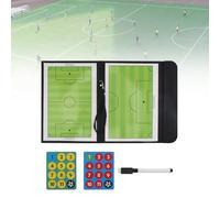 Tobefore Kit de tableau magnétique tactique portable avec couverture en cuir PU pour entraînement de football avec effaçable à sec, marqueur, boutons magnétiques, tableau de football couleur