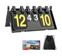 Tobefore Tableau de score à rabat avec sac de rangement, étanche double face grand nombre (1-31) pour volley-ball, cornhole et ping pong, tableau de score de table portable pour sports d'intérieur et