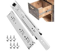 ToBeGreat Glissiere pour tiroir 600 mm Glissière de tiroir latéral rail coulissant coulisse tiroir sortie totale à bille pour placard et cuisine 45 kg Charge Argent 1 Paire(2 pièces)