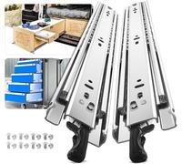 ToBeGreat Glissiere Pour Tiroir Charge Lourde 300 mm Avec Serrure Camping Car & Armoire à outils Latéral Coulisse de Sortie Totale Rail Coulissant Glissière a Bille max 68 kg 1 Paire(2 pièces)