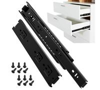 ToBeGreat Glissière Pour Tiroir Charge Lourde 450 mm latéral rail coulissant coulisse tiroir sortie totale à bille pour placard et cuisine 45 kg Charge, Decoration Chambre Noir 1 Paire(2 pièces)