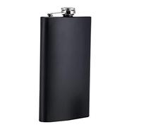 ToBeIT 12oz/340ML Flasque a Alcool en Acier Inoxydable - Whisky Flasque en Noir Mat - Fiole Alcool - Flasques Portable avec Entonnoir (12oz)