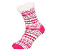Tobeni 1 Pair Femme Chaussure Maison ABS Chaussette Cuddly Stopper Chaussettes avec Semelle Anti-dérapantes Pimple Taille Taille unique Couleur Ethno Rose