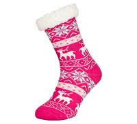 Tobeni 1 Pair Femme Chaussure Maison ABS Chaussette Cuddly Stopper Chaussettes avec Semelle Anti-dérapantes Pimple Taille Taille unique Couleur Cerf Pink