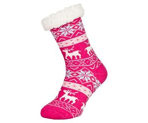 Tobeni 1 Pair Femme Chaussure Maison ABS Chaussette Cuddly Stopper Chaussettes avec Semelle Anti-dérapantes Pimple Taille Taille unique Couleur Cerf Pink