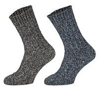 Tobeni 4 Paires chauds Femme Homme Chaussettes Norvégiennes Hiver Laine de Mouton Prélavée Unisexe Couleur 2x Anthracite 2x Marine Bleu Taille 43-46