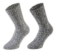 Tobeni 4 Paires chauds Homme Chaussettes Norvégiennes Hiver Laine de Mouton Prélavée Nuances de Gris 47-50