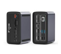TobenONE Station d'accueil pour MacBook Dual 4K @ 60 Hz, station d'accueil USB C 16 en 2 avec 2 ports HDMI, 7 ports USB, alimentation GaN 100 W et charge 20 W, Ethernet 2,5 Gbit/s, pour la maison et