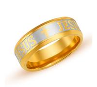 Tobestu Bague Évangile Plaquée Or - Bijou Croix Chrétienne Inspiré par la Foi pour Prière et Encouragement Quotidien (Or-9) YA6266