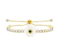 Tobestu Bracelet bolo fleur en résine blanche avec curseur ajustable - Design floral délicat parfait pour les fêtes dans le jardin YS5626