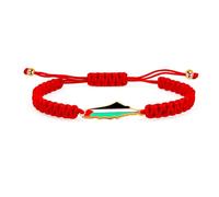Tobestu Bracelet corde rouge Palestine - Pendentif carte plaqué or rose - Accessoire quotidien réglable et léger - YA5882