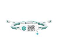 Tobestu Bracelet d'alerte médicale avec code QR, identification d'urgence personnalisée pour diabète, cœur, allergies, corde réglable faite main YA5657