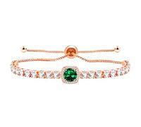Tobestu Bracelet en zircon vert, Bolo de tennis ajustable à curseur, Style moderne pour plage d’été et occasions décontractées YA4536