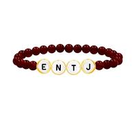 Tobestu Bracelet ENTJ Rouge Foncé - Pierre Naturelle Agate Calcédoine - Accessoire Type Émotionnel - YA5886