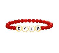 Tobestu Bracelet ESTP Rouge en Agate Calcédoine pour Homme - Accessoire Énergie Humeur Personnalité - YA5886
