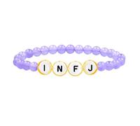 Tobestu Bracelet INFJ Violet - Perles d’Agate Calcédoine - Accessoire Énergie Émotionnelle - YA5886