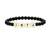 Tobestu Bracelet INTJ Noir - Pierre Naturelle Calcédoine - Accessoire Énergie Humeur MBTI YA5886
