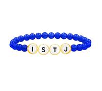 Tobestu Bracelet ISTJ Bleu Foncé - Perles d’Agate Calcédoine - Bijou Humeur Statement - YA5886