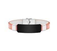 Tobestu Bracelet Manchette Mode Gravé en PVC Or Rose pour Homme - Plaque de Gravure Noire - Bijou Personnalisé DIY - YA5667