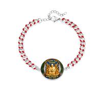 Tobestu Bracelet Pape rouge chaîne cubaine émaillée - Bracelet hommage religieux ajustable YA5960