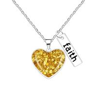 Tobestu Collier Pendentif Cœur Feuille d’Or Graine de Moutarde - Bijou Chrétien Amour Espoir pour Femmes YA5507