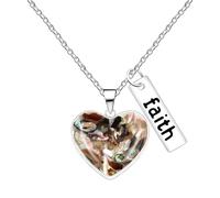 Tobestu Collier Pendentif Cœur Graine de Moutarde en Nacre Abalone - Accessoire de Foi Minimaliste pour Occasions Significatives YA5507