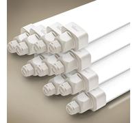 Tobeter 10 Pièces Néon Tube LED Lampe 18W 1800LM 60 CM Linkable Luminaire Plafonnier LED, Blanc Neutre 4000K IP65 Réglette LED Pour Garage, Bureau, Cave, Atelier, Salon, Cuisine, Hôpital, Entrepôt