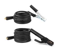 Tobewan Support d'électrode de soudage 16 mm² 2 + 3 m avec câble et borne de terre de soudage avec câble, poste à souder 300 A, connexions rapides, 10-25 connecteurs rapides, efficace pour les travaux