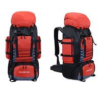 TOBILE Sac à dos de voyage 90 l pour randonnée, camping, alpinisme, sport, sac de voyage, rouge