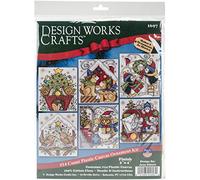 Tobin Design Works Crafts Home for Christmas Kit de broderie au point de croix, coton, 8,9 x 10,2 cm, 14 pièces, 6 pièces, 8,9 x 10,2 cm