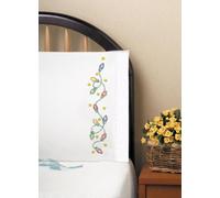 Tobin Design Works Crafts Taies d'oreiller estampées, lumières de Noël, 50,8 x 76,2 cm, kit de Broderie