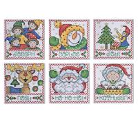 Tobin Design Works Étiquettes de Noël décoratives en Toile Plastique Multicolore