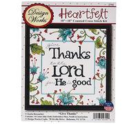 Tobin Design Works Kit de Broderie au Point de Croix Inscription Give Thanks Multicolore