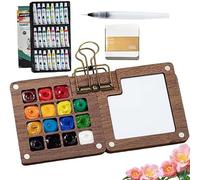 Tobio Lot de mini peintures aquarelles avec livre de coloriage, 2025, kit d'aquarelle portable pour débutants, 12/24 couleurs, palette d'aquarelles pour enfants et adultes, kit de peinture de voyage