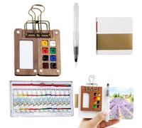 Tobios Watercolor Set, Tobios Mini Watercolor Kit, Mini palette d'aquarelle portable avec 24 couleurs d'aquarelle, livre de peinture, stylo pour artistes, débutants et amateurs de peinture (B)