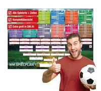 TOBJA Plan de jeu WM 2026 Pro Edition DIN A1 (84,1 x 59,4 cm) - Poster mural à écrire sur le thème de la Coupe du monde de football 2026, tous les jeux avec heure et lieu de jeu, papier 250 g